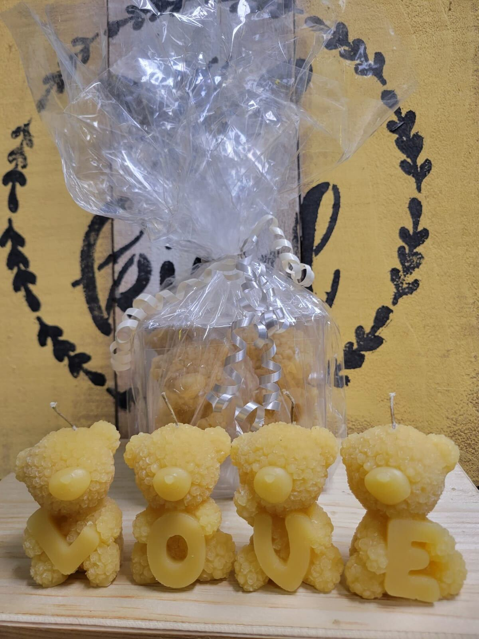 100% Organic Beeswax "Love Bear" Candle Set (Membership)